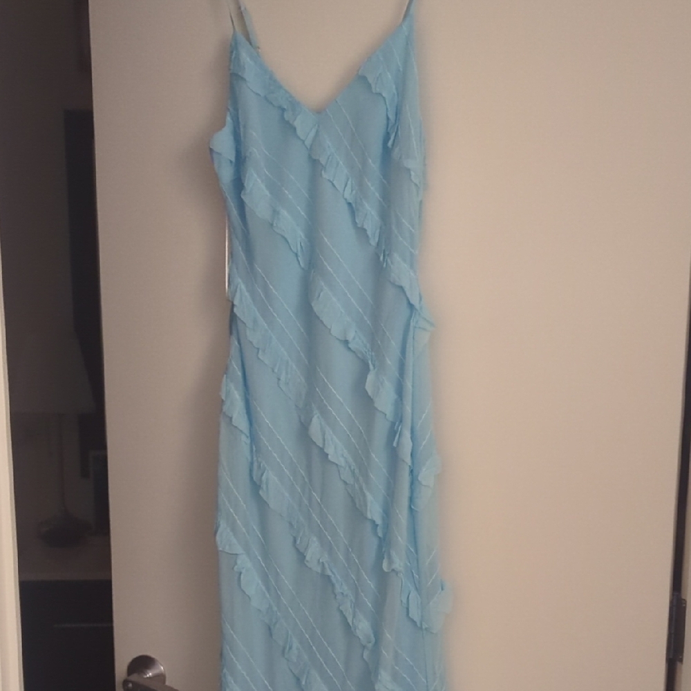 Princess Polly Asymmetrical Blue Maxi Dress
